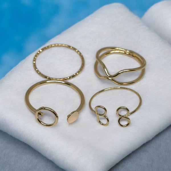 Zebarkart Anti Tarnish Set Of 4 Unique Finger Ring