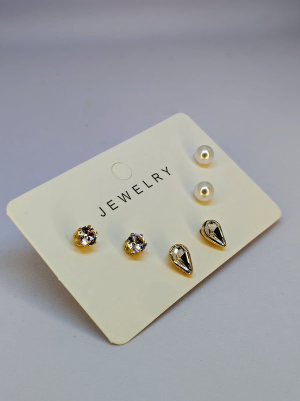 Zebarkart Anti Tarnish Studs 3 Earrings Combo