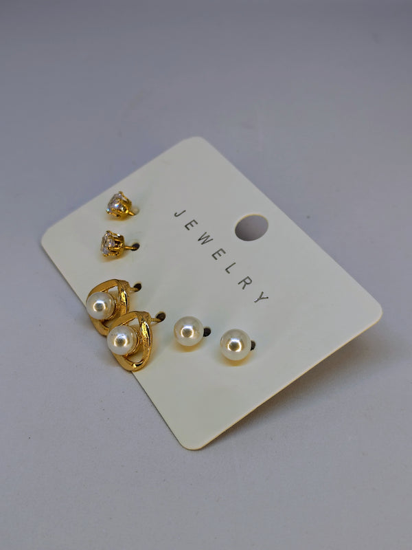 Zebarkart Anti Tarnish Studs 3 Earrings Combo