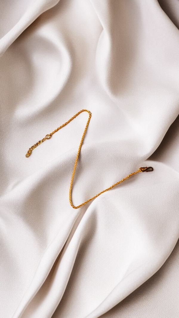 Zebarkart Golden Plain Slick Chain Anklet