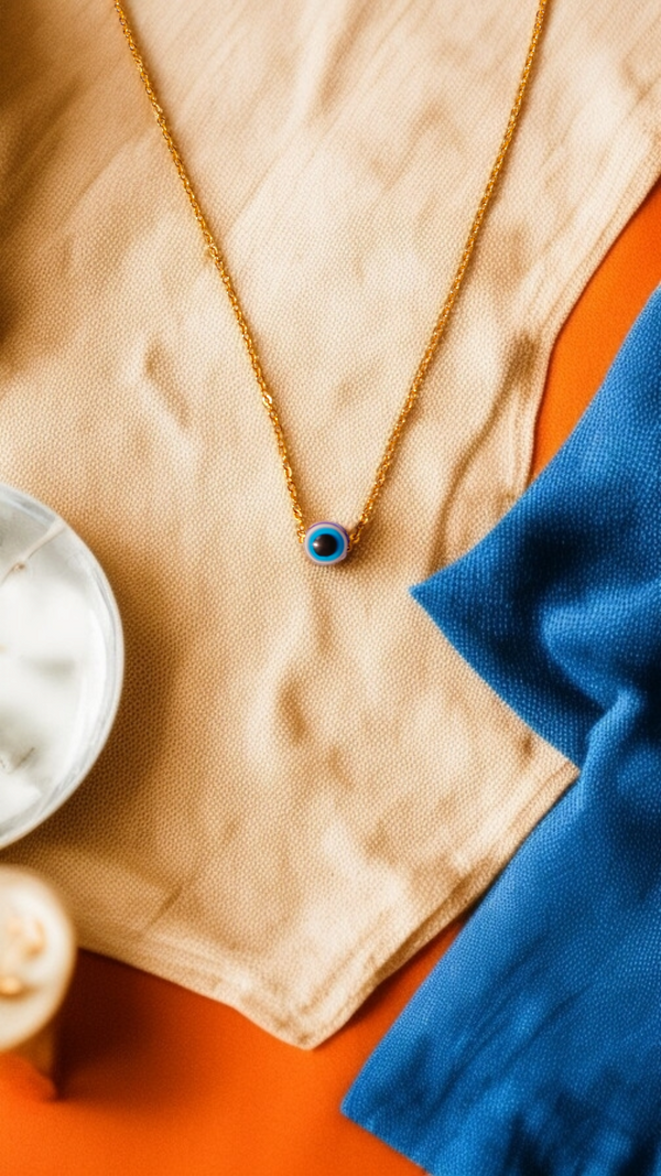 Zebarkart Golden Evil Eye Pendant Chain Necklace