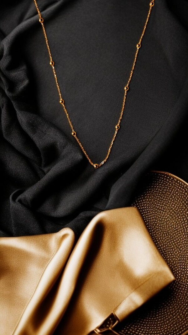 Zebarkart Golden Slick Ball Chain Necklace